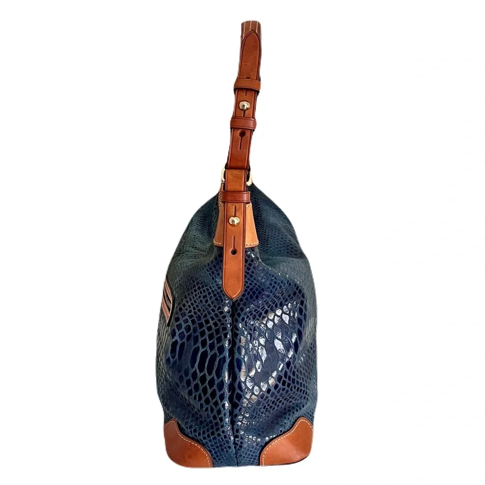 Dooney & Bourke ‘Erica’ Blue Python Embossed Leather Hobo Shoulder Bag